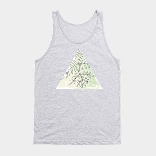 Fern on Green Watercolor Triangle Tank Top